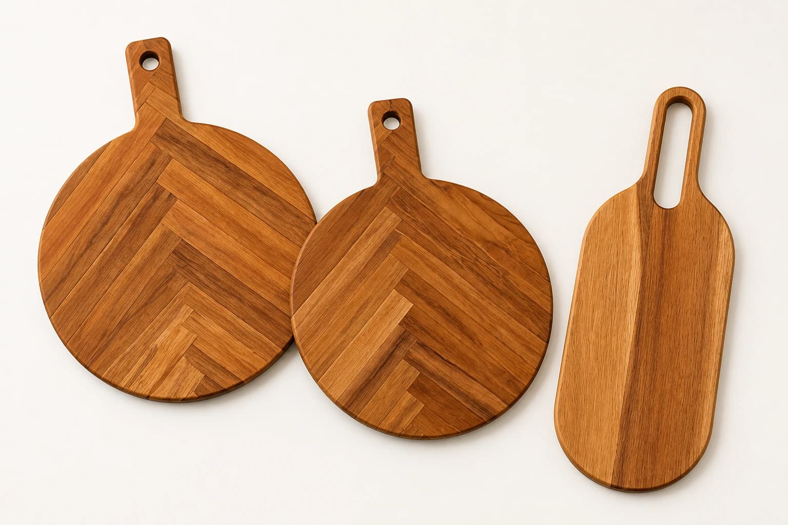 3-Piece Round Paddle Pizza Board Set in Acacia Wood, item HD-AC010 / HD-AC011 / HD-AC012