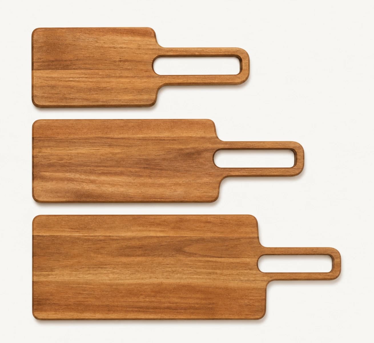 3-Piece Knife Handle Board Set in Acacia Wood, item HD-AC019 / HD-AC020 / HD-AC021