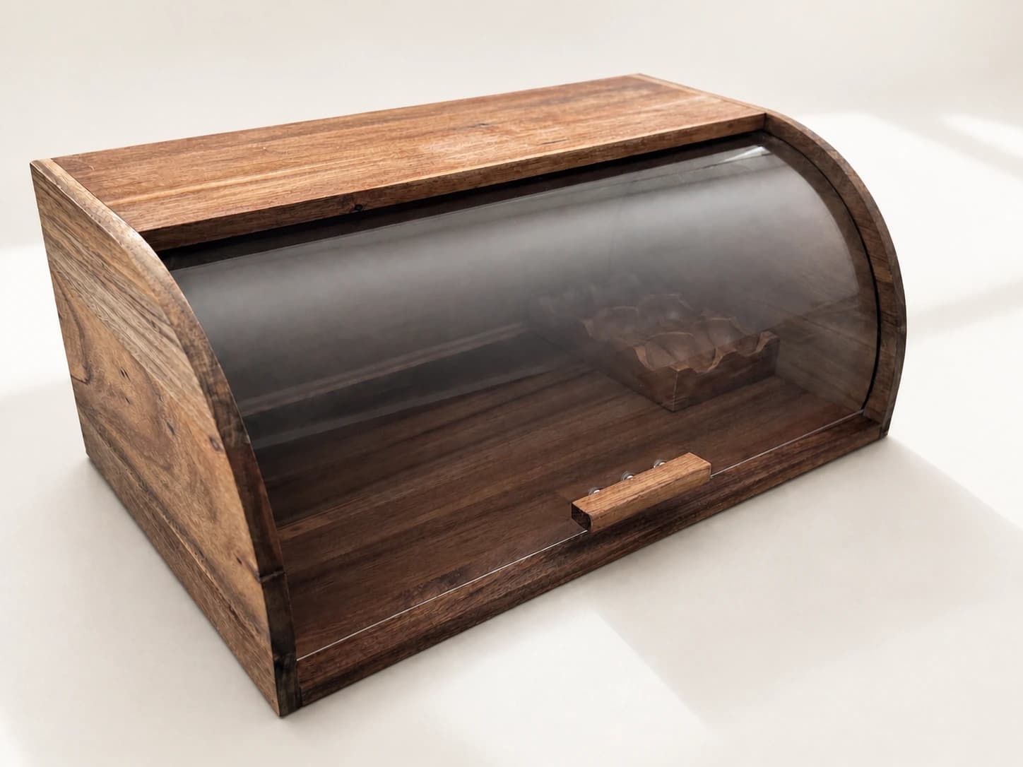 Roll-Top Bread Box in Acacia Wood, item HD-AC02