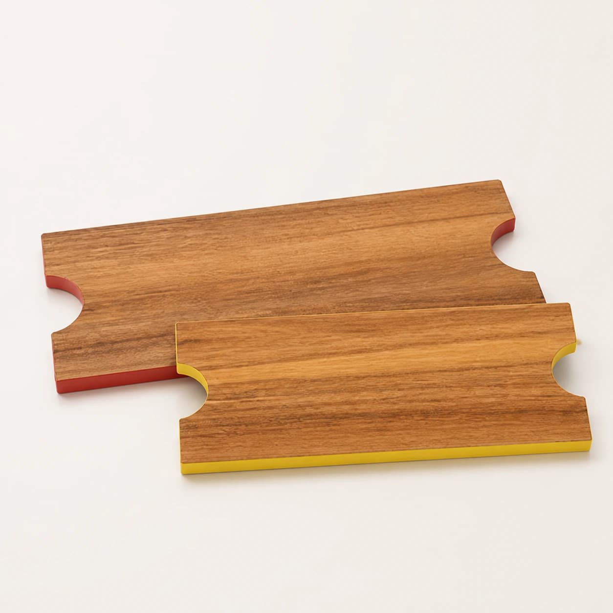 2-Piece Long Painted Edge Serving Board Set in Acacia Wood, item HD-AC026 / HD-AC027