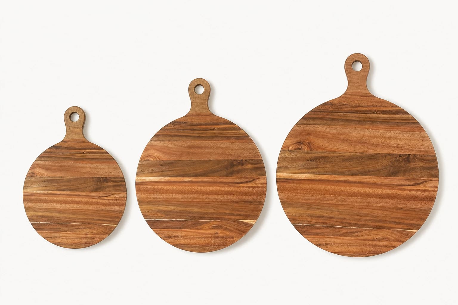 3-Piece Round Painted Edge Paddle Board Set in Acacia Wood, item HD-AC031 / HD-AC032 / HD-AC033