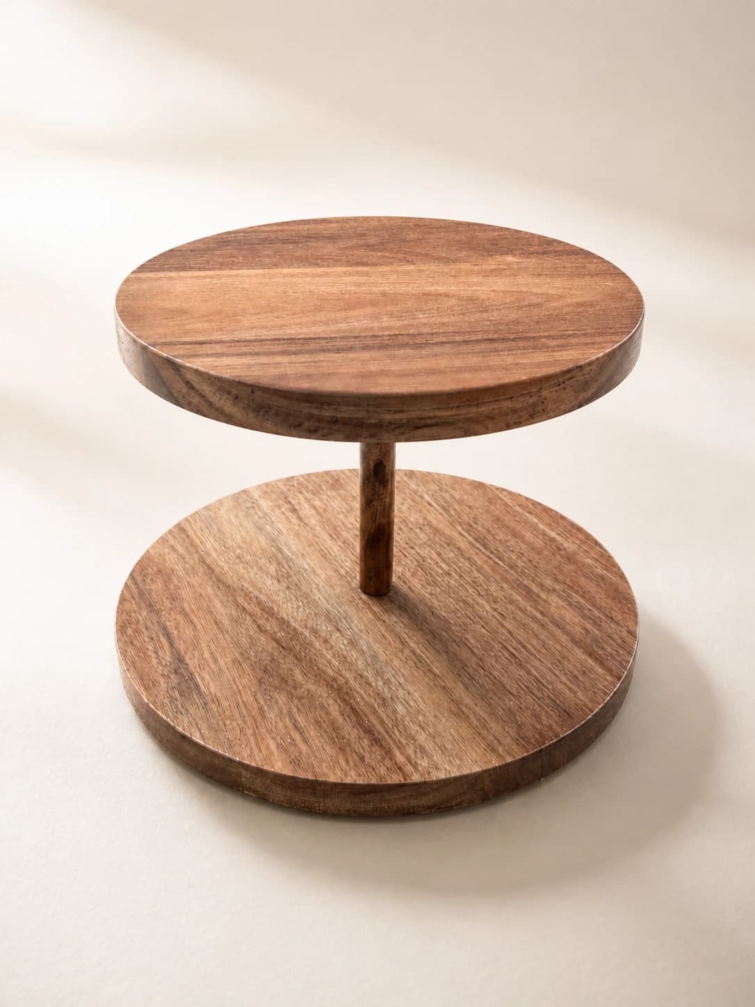 Two-Tier Round Serving Stand in Acacia Wood, item HD-AK02