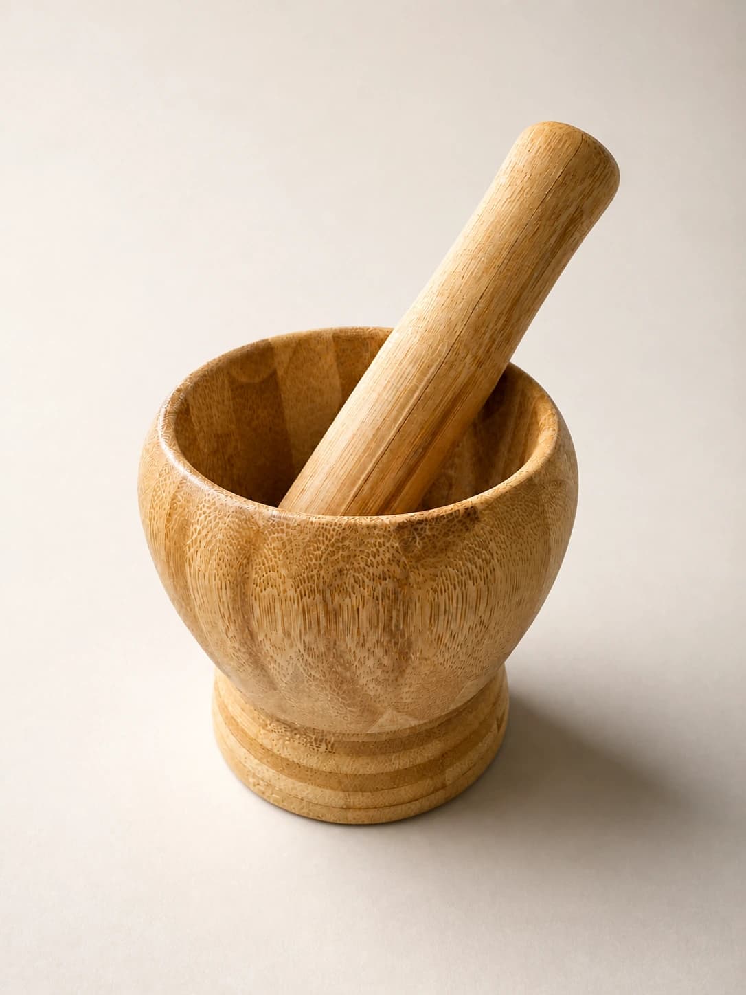 Mortar & Pestle Set in Natural Bamboo, item HD-BK06
