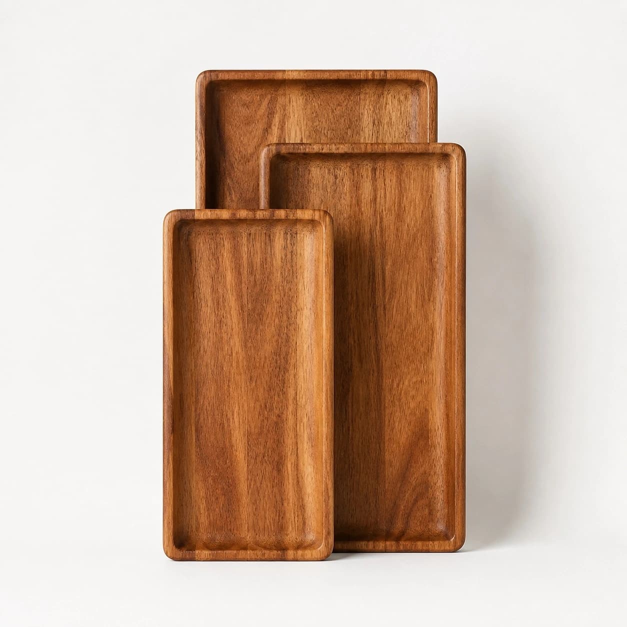 3-Piece Rectangular Acacia Plate Set in Acacia Wood, item HD-P01-A / HD-P01-B / HD-P01-C