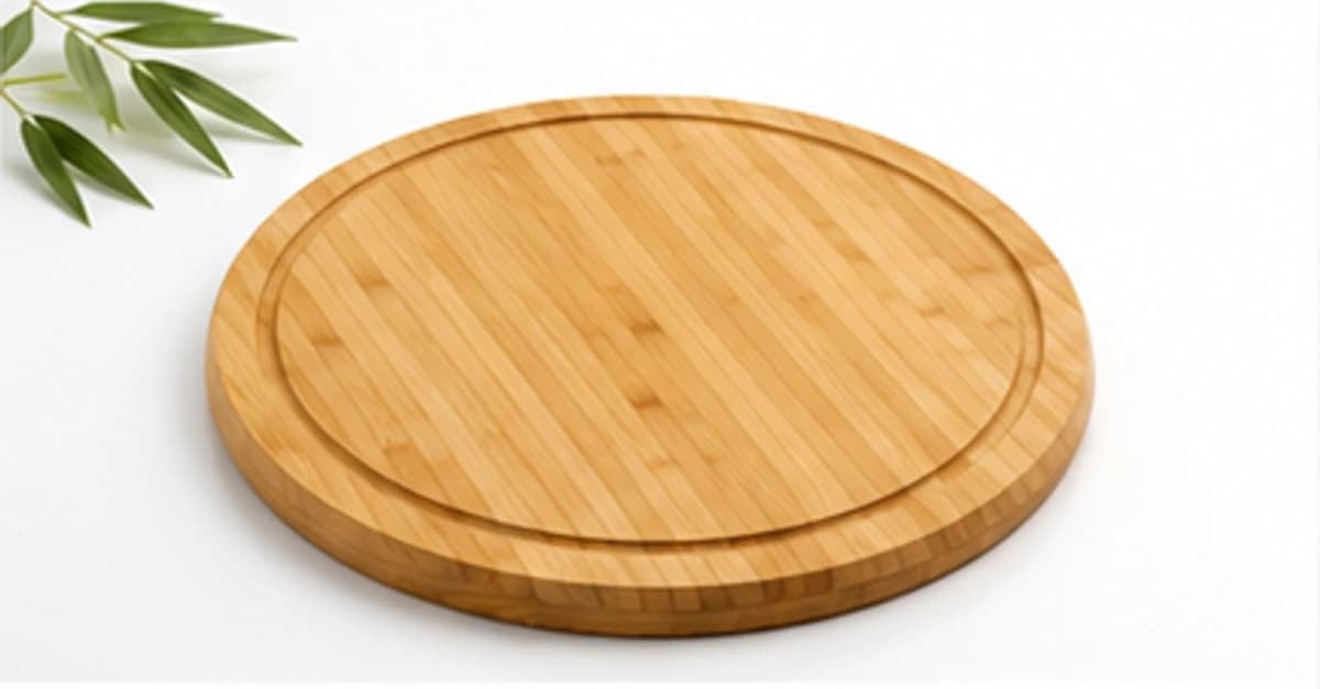 Round bamboo pizza serving board