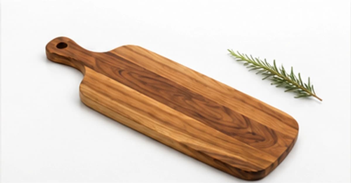 Paddle-shaped wood serving board