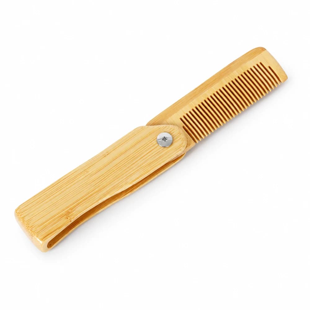 HD-BC07 Folding Bamboo Pocket Comb, 19 × 2.8 × 1.2 cm