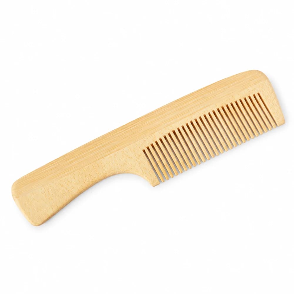 HD-BC09 Long-Handle Bamboo Fine-Tooth Comb, 20 × 5 × 0.7 cm
