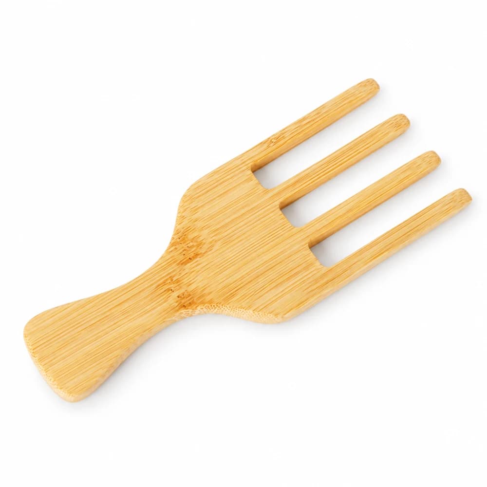 HD-BC22 Four-Prong Bamboo Hair Pick Comb, 16 × 6 × 0.7 cm