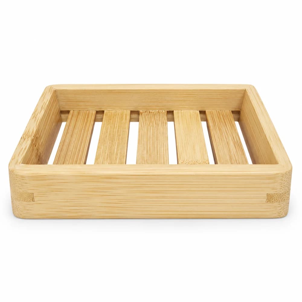 HD-BS01 Raised-Edge Bamboo Soap Dish, 11.5x9x2cm