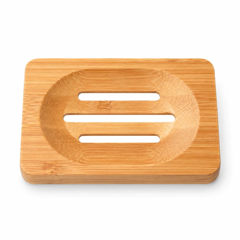 HD-BS03 Recessed Bamboo Soap Dish, 12 × 7.9 × 1 cm