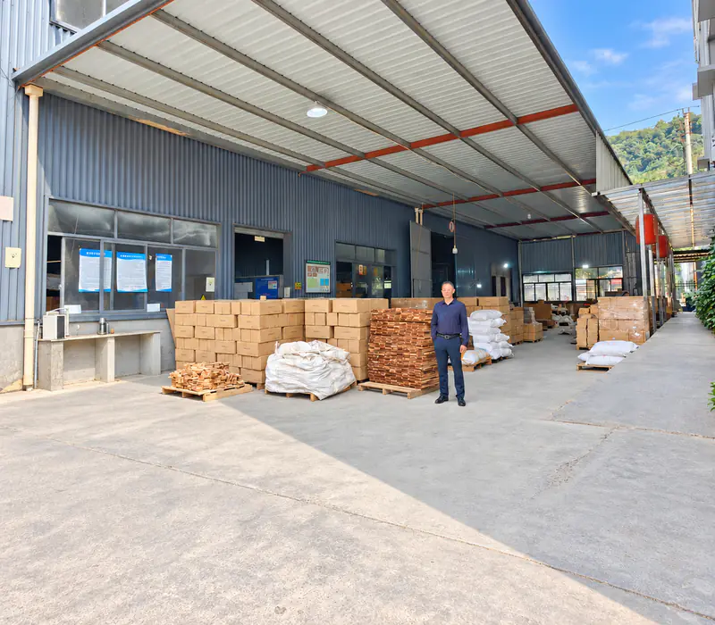 Cartons and wrapped goods in the factory dispatch area